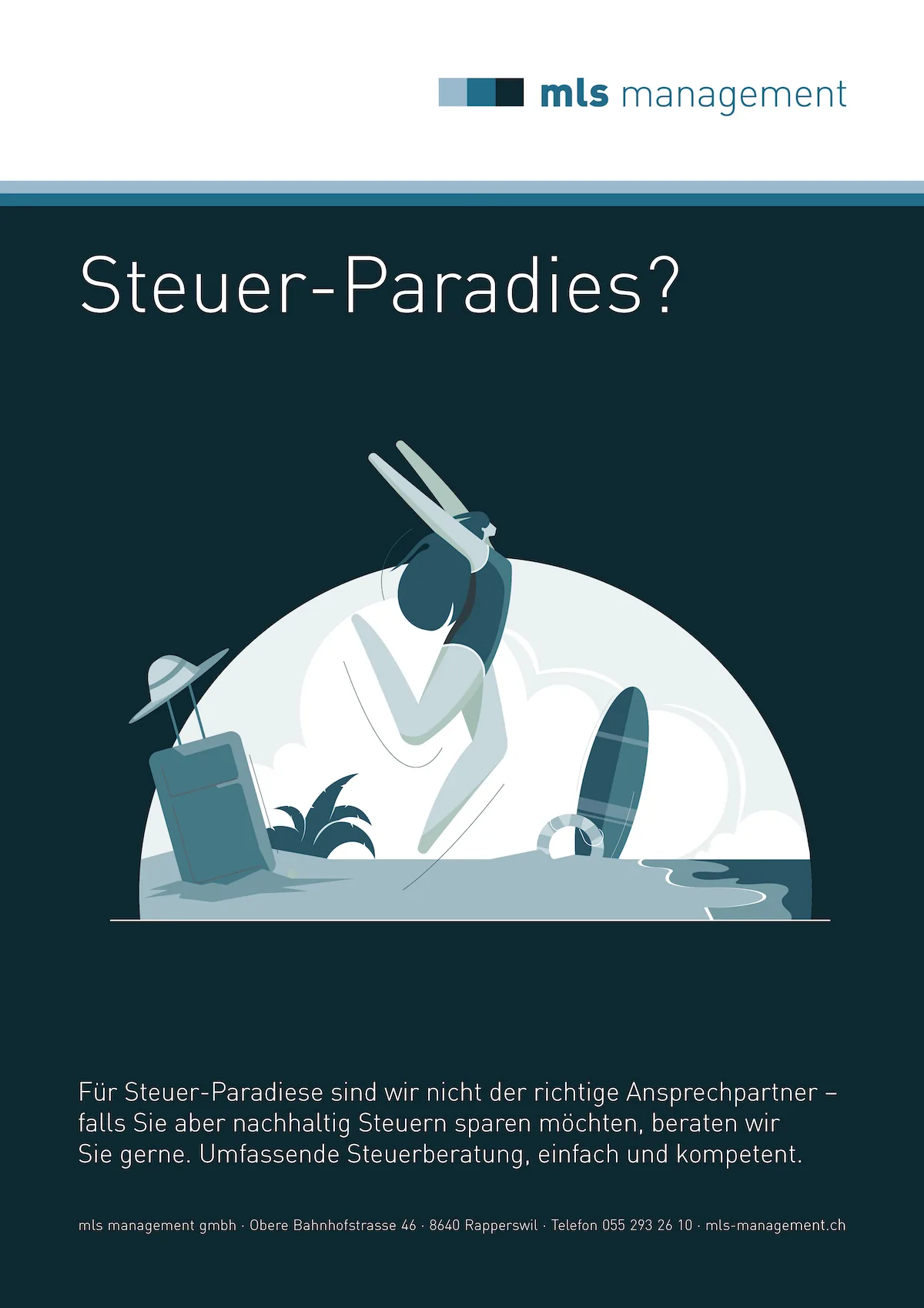 Werbeplakat: Steuer-Paradies?