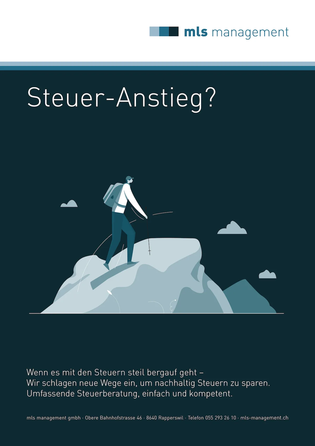 Werbeplakat: Steuer-Anstieg?
