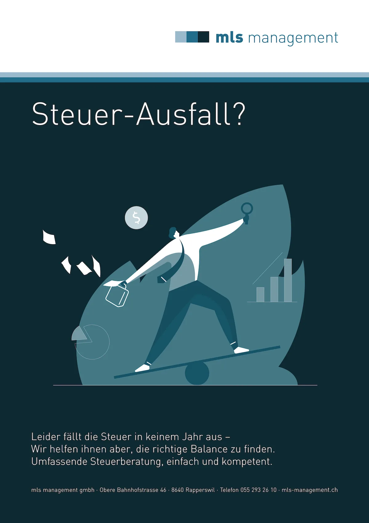 Werbeplakat mls management: Steuer-Ausfall?